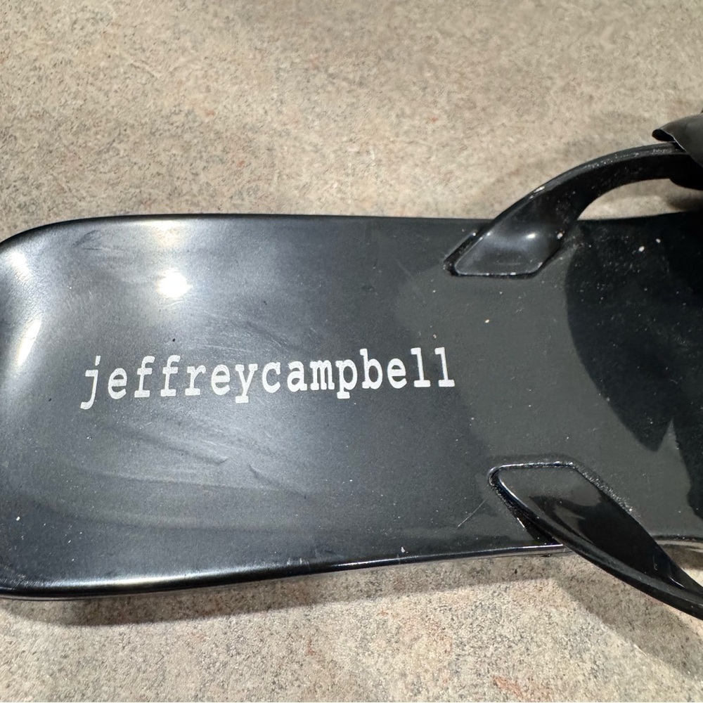 Jeffery Campbell Fleuris Black Jelly Flip Flop Thong Sandals Size 9 Slip On - Picture 2 of 9